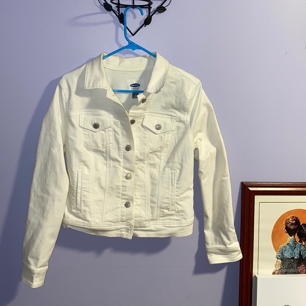 Medium White Old Navy Jean Jacket